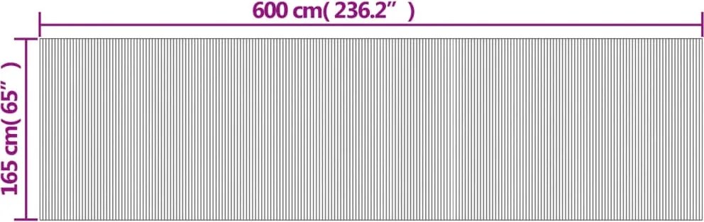 Szürke bambusz térelválasztó szélessége 600 cm magassága 165 cm