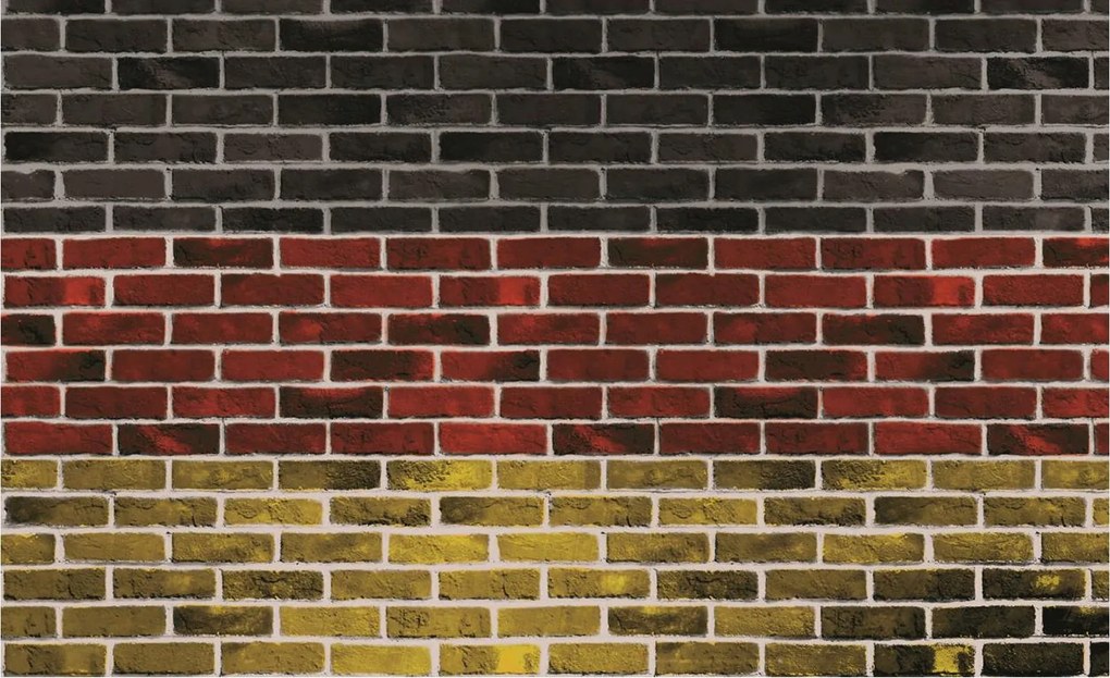 Flizelin fotótapéta Tégla Három szín Barna Piros Sárga 416x254 +ragasztó