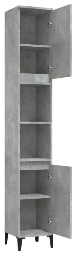 vidaXL betonszürke szerelt fa fürdőszobaszekrény 30 x 30 x 190 cm