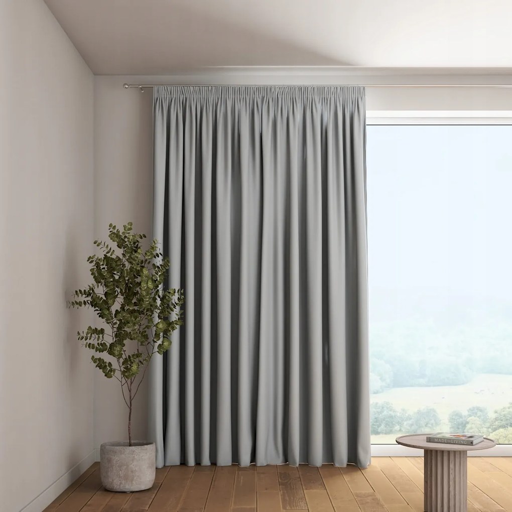 Függöny ráncoló szalaggal 1 db 130x260cm szürke