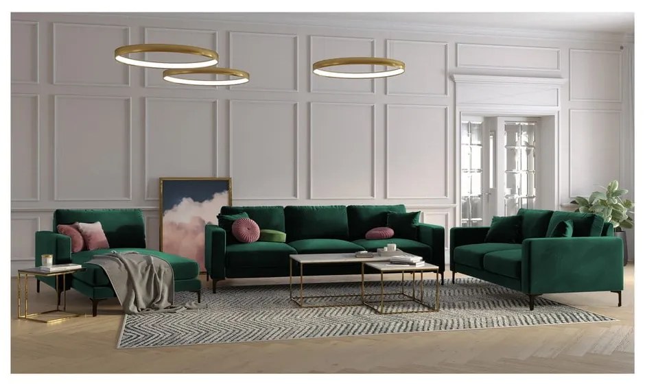 Harmony türkiz bársony kanapé, 158 cm - Kooko Home