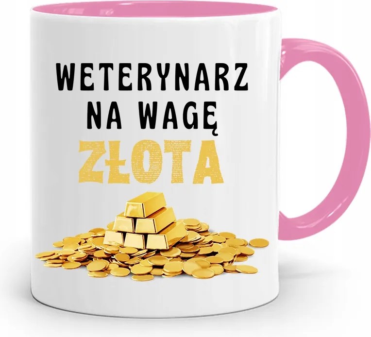 Rózsaszín Állatorvos Bögre Arany Ajándék fényképes nyomtatással