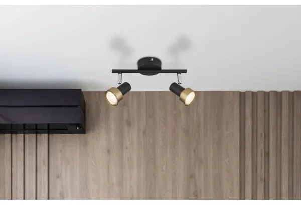 Globo 57917-2G - Spotlámpa  MASON 2xGU10/25W/230V fekete/arany