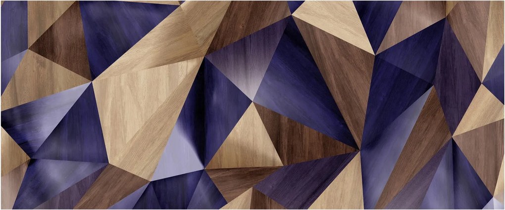 Kép - 3D fa háromszögek (120x50 cm)