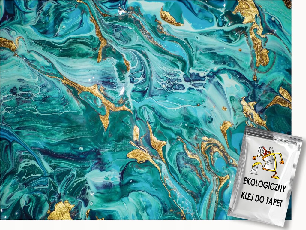 Fotótapéta Flizelina Kő Márvány Ásvány Türkiz Glamour 200x140 ragasztó