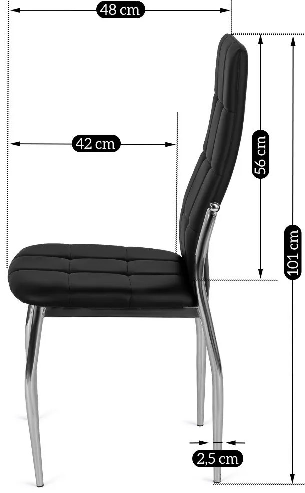 Fekete Eco-bőr Étkezőszék. MOLLY