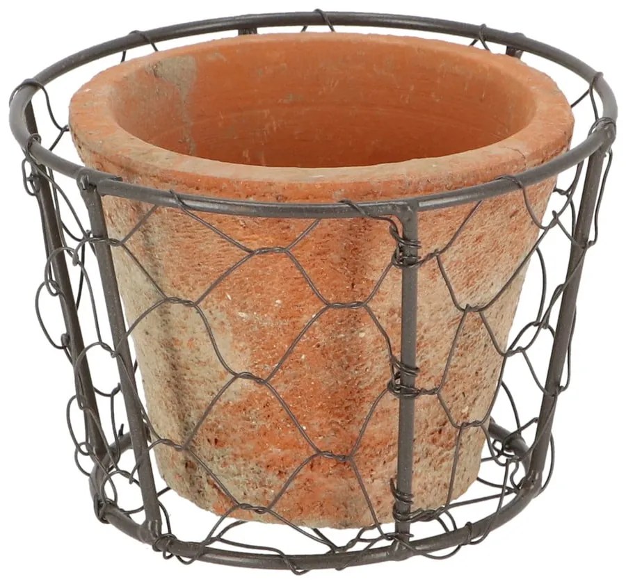 Drótkosár terrakotta virágcseréppel - Esschert Design