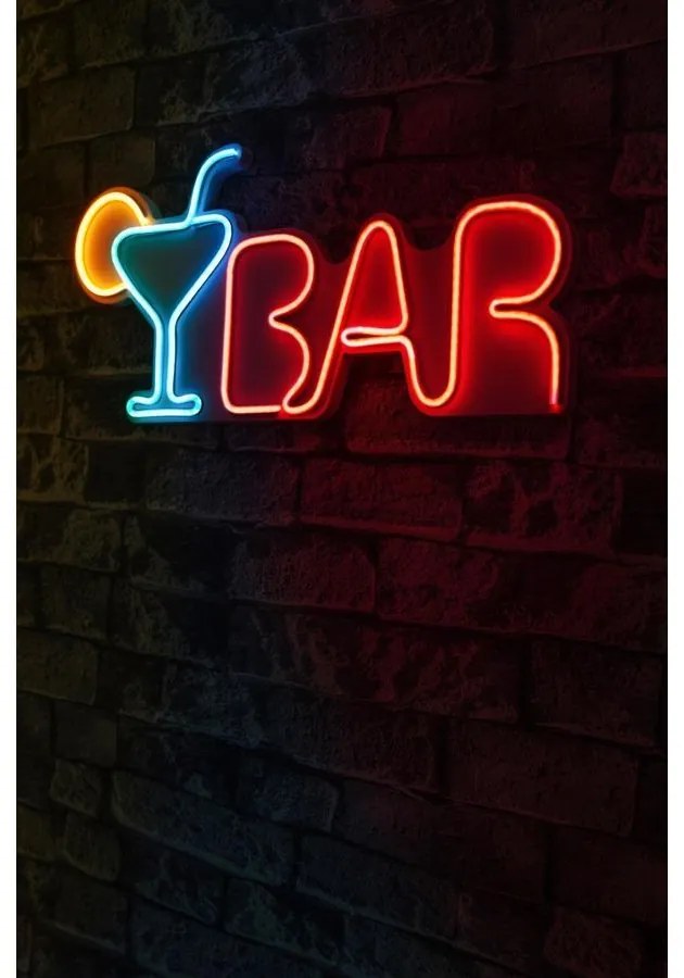 Műanyag LED-es fali dekoráció, Bar - Multicolor