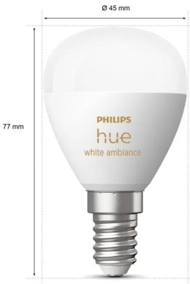 KÉSZLET 2x LED Dimmelhető izzó Philips Hue WHITE AMBIANCE P45 E14/5,1W/230V