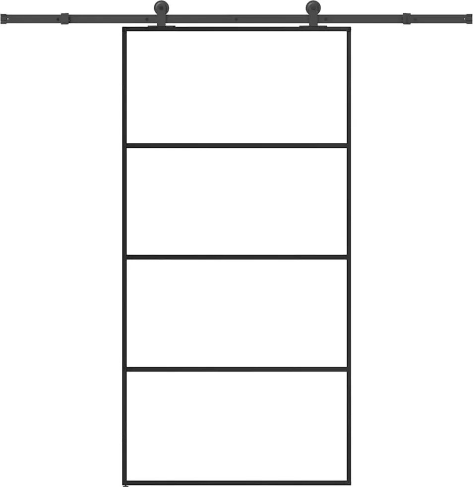 vidaXL ESG üveg-alumínium tolóajtó fémszerelvény-szettel 102,5x205 cm