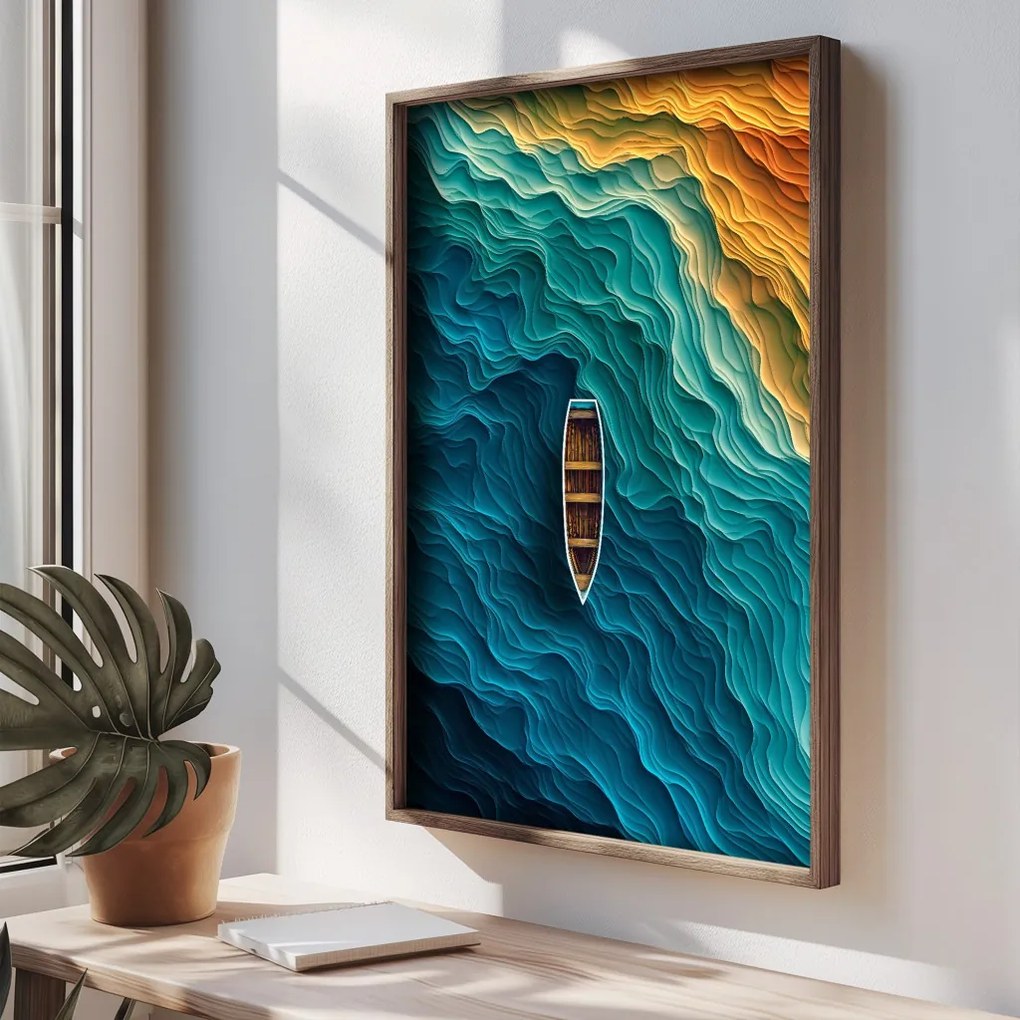 TUN077-XL keretezett MDF falikép, 50 x 70 cm