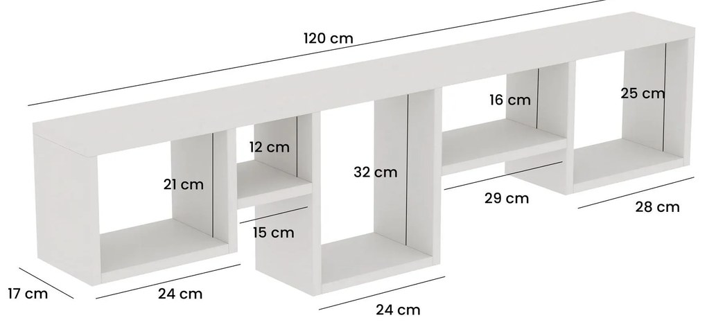 Fali polc Amanos - White