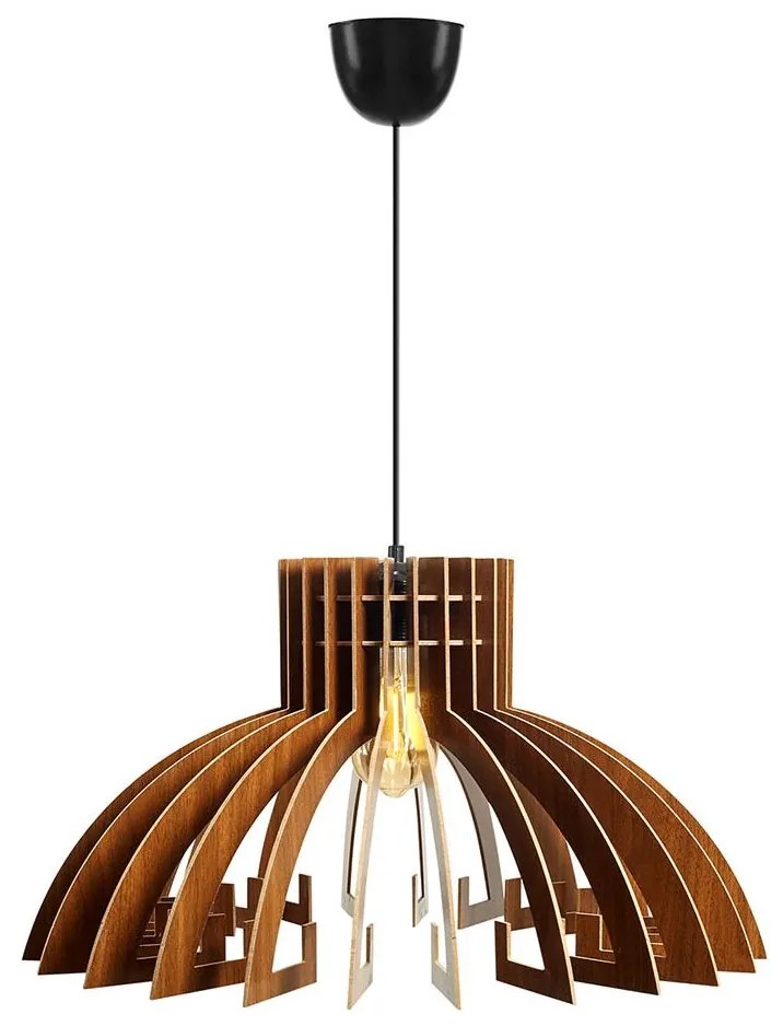 Csillár zsinóron 1xE27/60W/230V barna átm. 39 cm