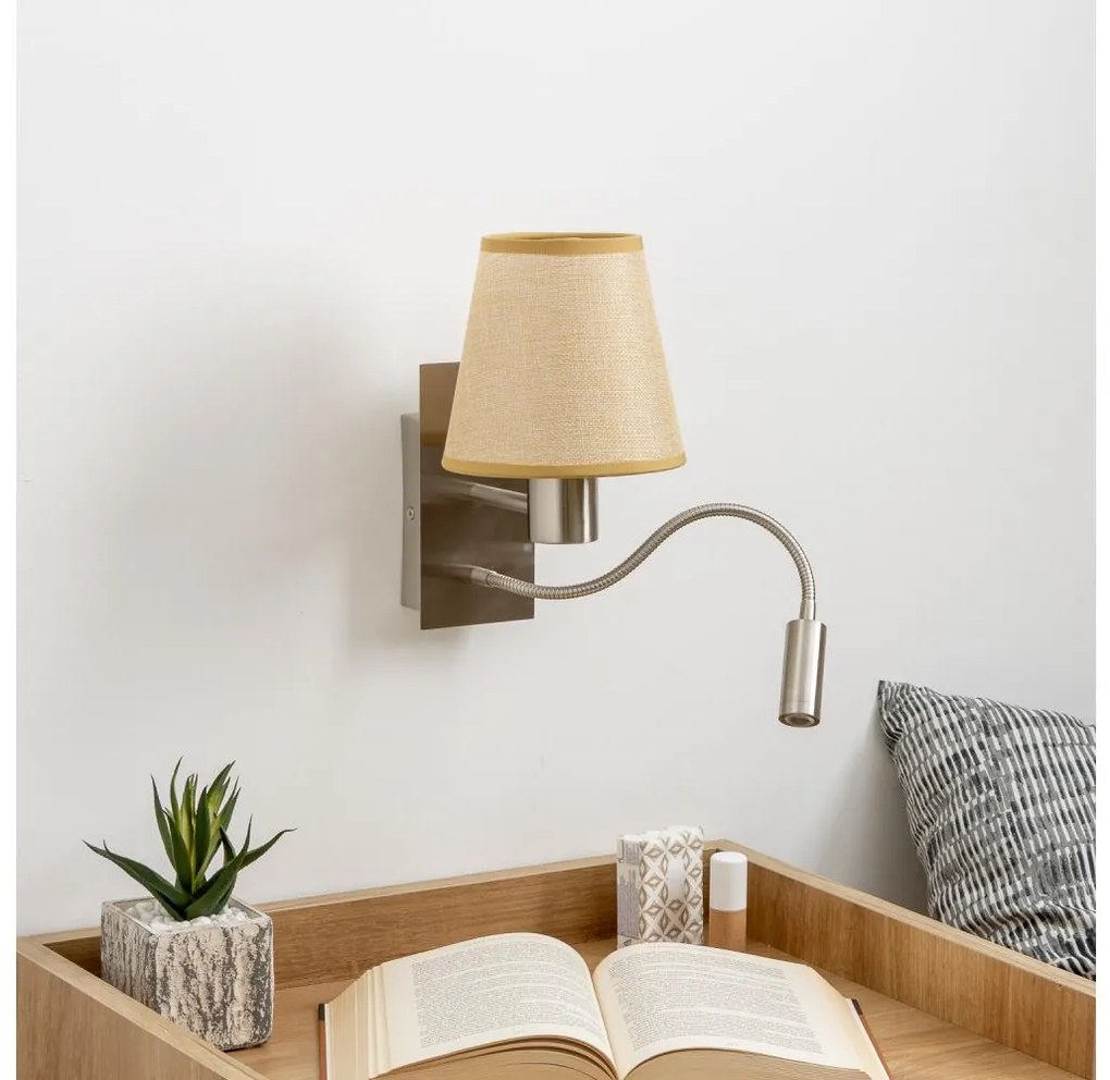 Brilagi - LED Fali lámpa NUBILA 1xE27/25W/230V+LED/3W króm/világosbarna