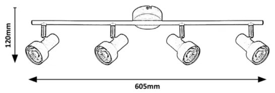 Rabalux - Spotlámpa 4xGU10/50W/230V