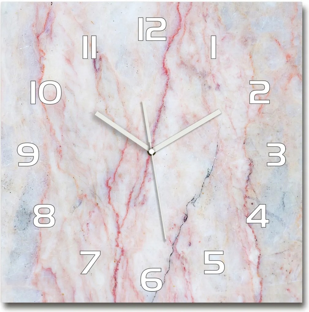 Nagy négyzet alakú üveg falióra Márvány 60x60