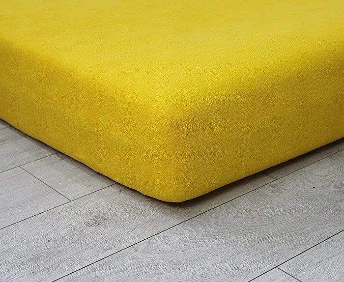 Gumis frottír lepedő Sárga 07 160x200 vastag lengyel kellemes