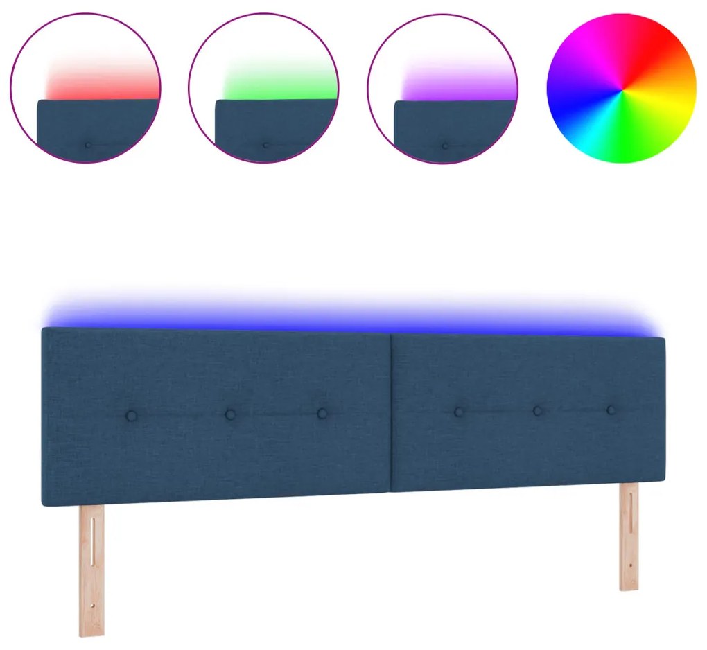 LED Fejtámla Gombtűzött Kék 90 cm Szövet