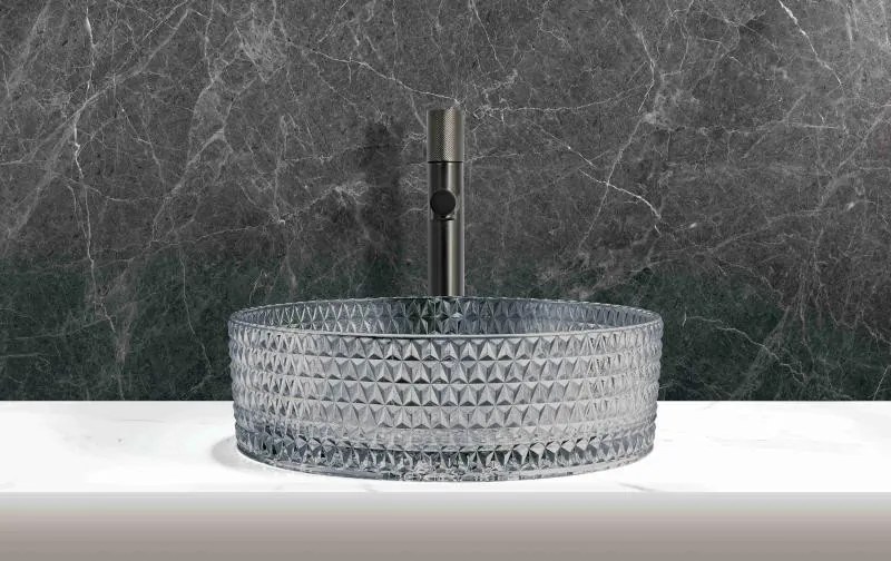 AREZZO design GLAM üvegmosdó, világosszürke