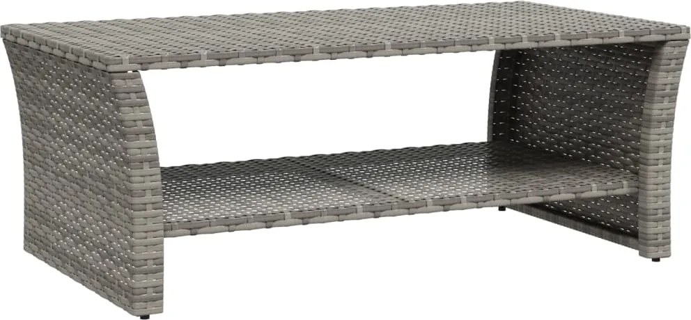 vidaXL szürke polyrattan dohányzóasztal 100 x 50 x 40 cm