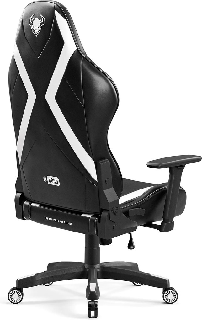 Gamer szék műbőr Normal Size, fekete-fehér: Diablo X-Horn 2.0