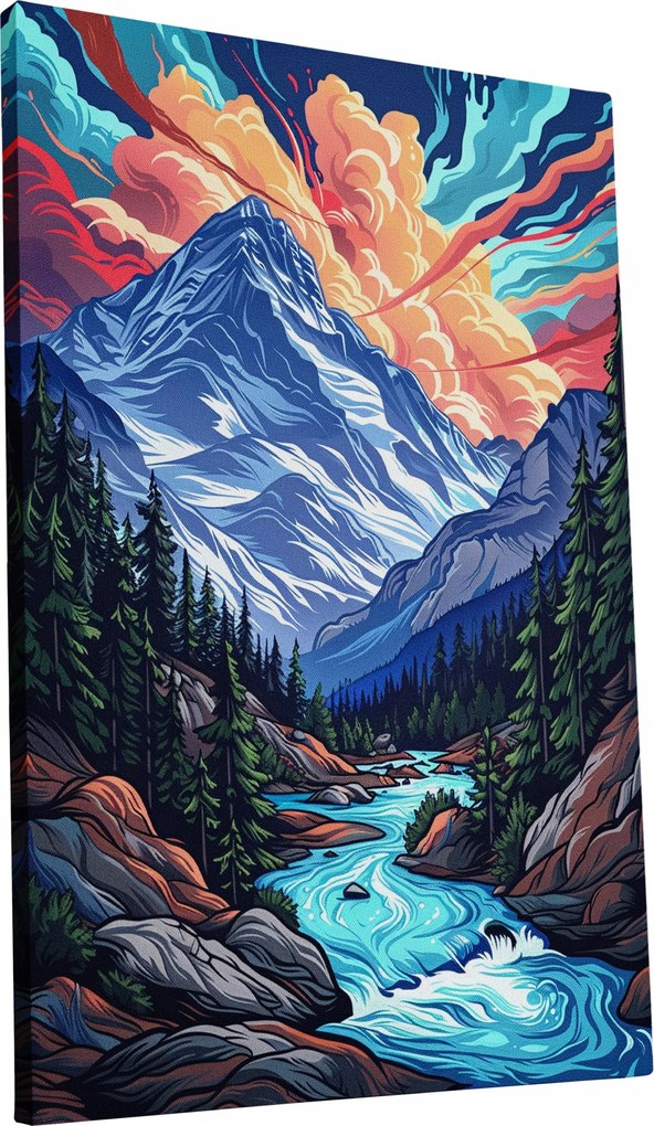 Vászonkép Festői hegyi táj otthon nappali szoba 60x90