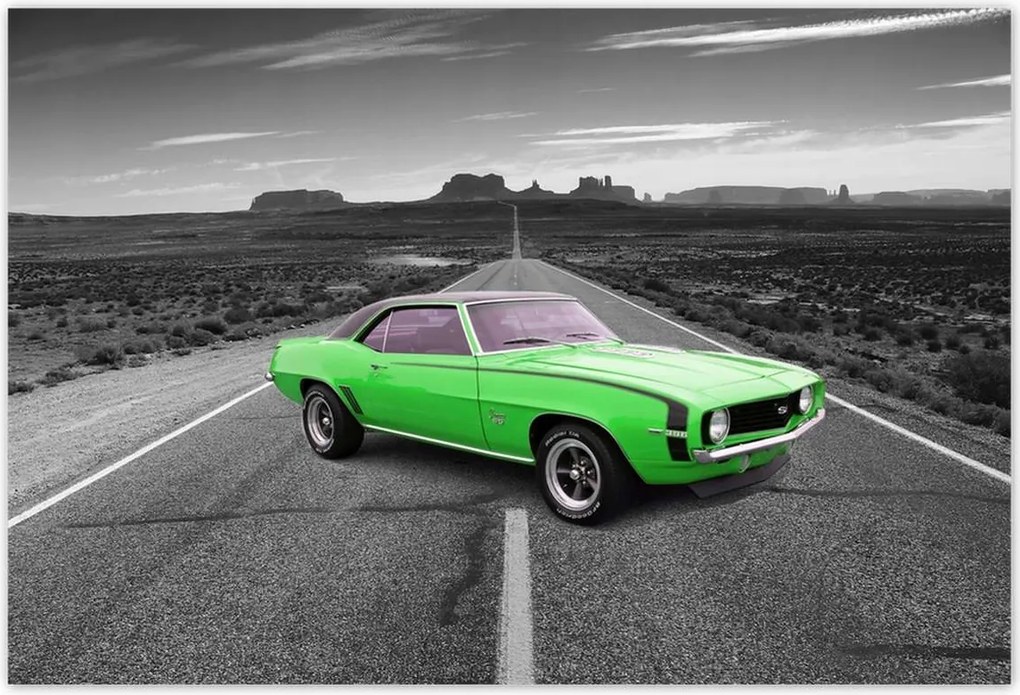 Poszterek 200x135 Zöld autó autópálya