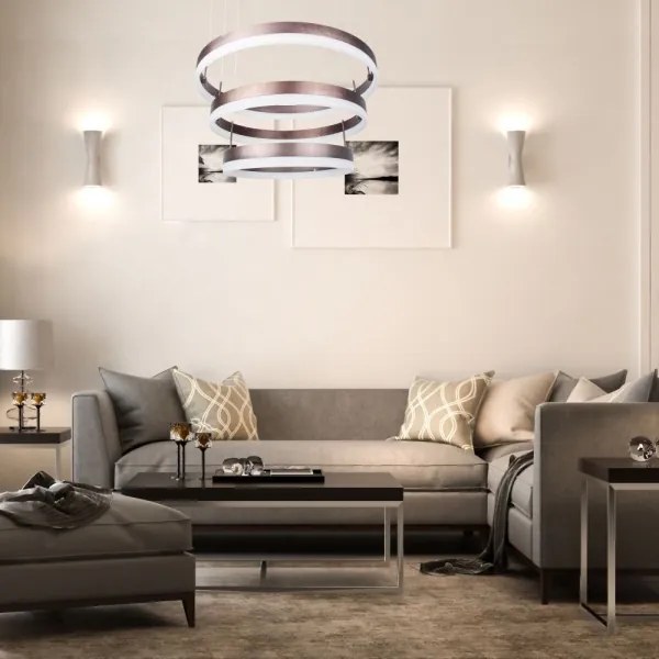 LED dimmelhető csillár zsinóron LED/86W/230V 3000K barna