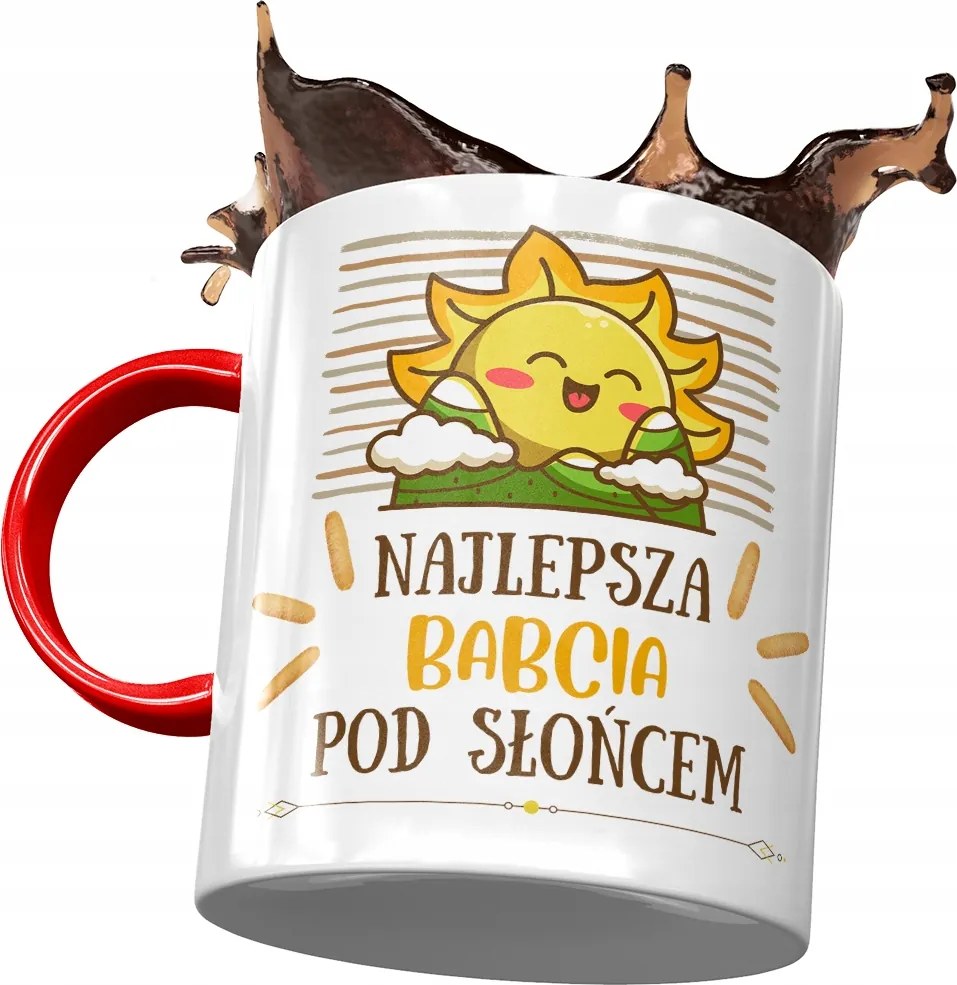 Piros Bögre Nagymama Napjára Nyomtatott Fotóval