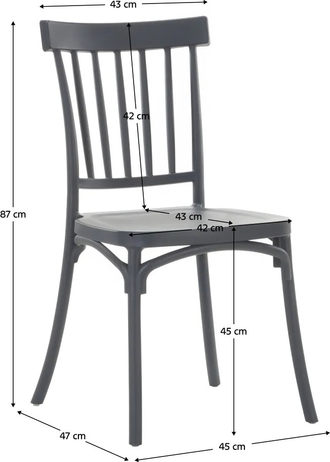 Rakásolható szék, sötétszürke, SAZEN NEW