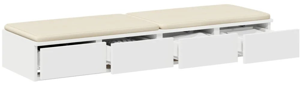 Ágyfiókok fiókkal Fehér 120 x 36.5 x 16.5 cm Faanyag