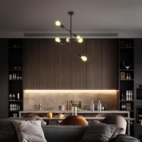 B.K. Licht 1344 - Csillár 6xE27/60W/230V