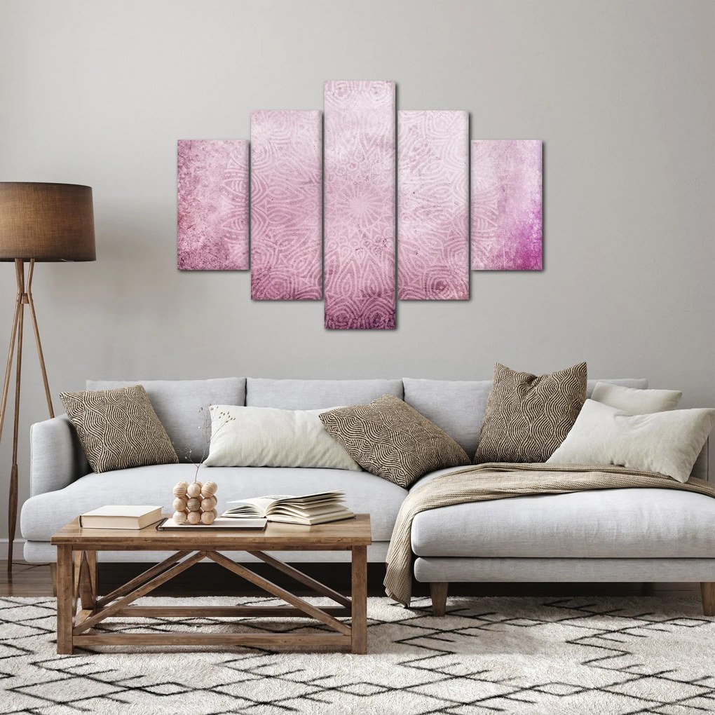Kép - Mandala rózsaszín falon (150x105 cm)