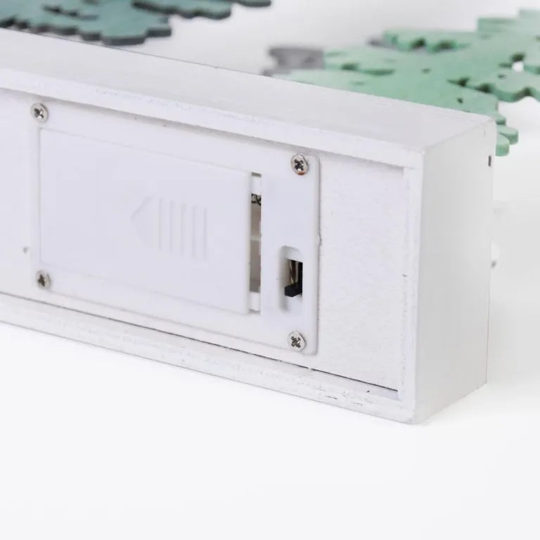 Dekoratív karácsonyi jelenet fából Erdő 5 LED elem időzítő