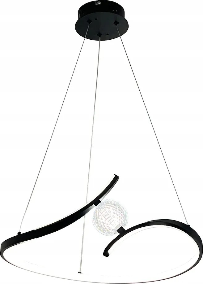 Függőlámpa Perla Black 34W Led