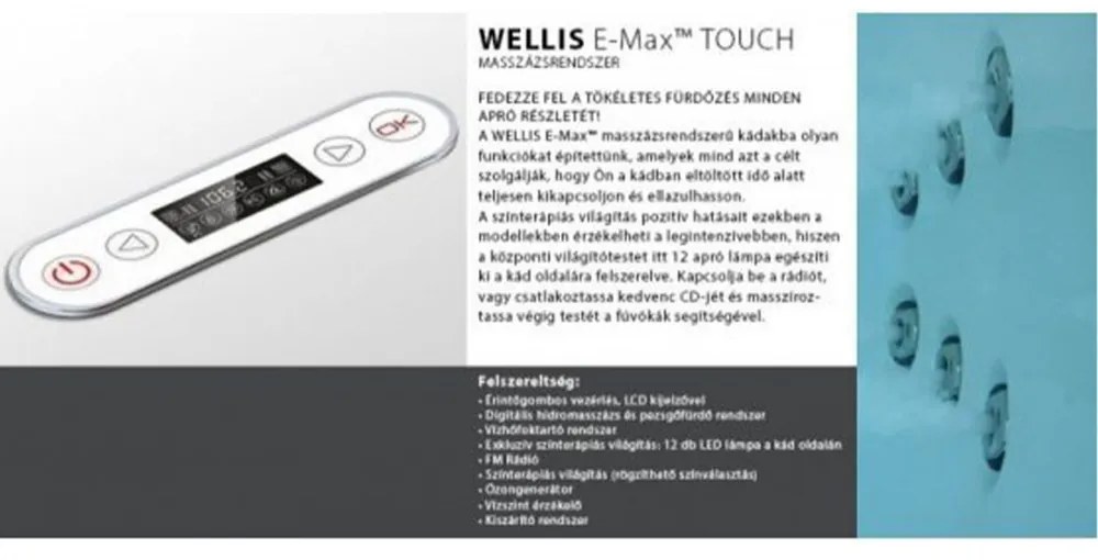 Dublo E-Drive aszimmetrikus hidromasszázs kád,180x130 cm-es méretben csaptelep nélkül
