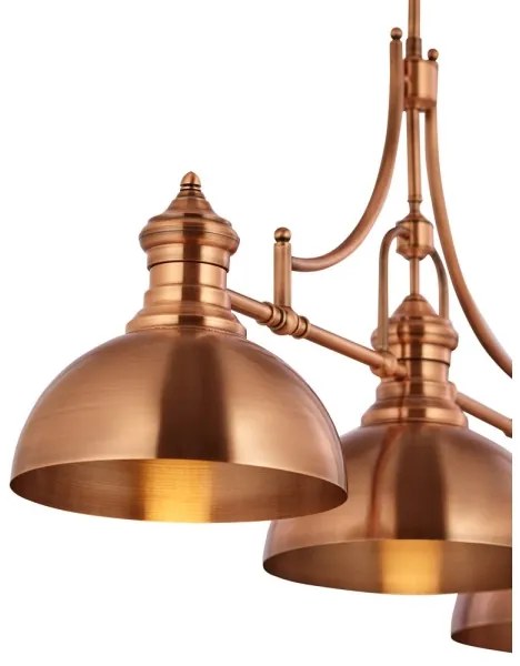 Jupiter 1791 - PT3 - PLATINO 3xE27/60W/230V réz rúd csillár