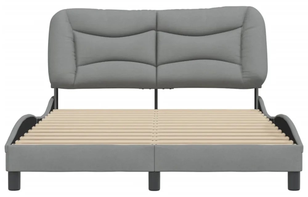 világosszürke szövet ágykeret matrac nélkül Hvar 140x200 cm