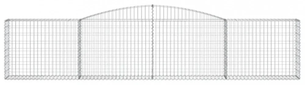vidaXL 4 db íves horganyzott vas gabion kosár 400x30x80/100 cm