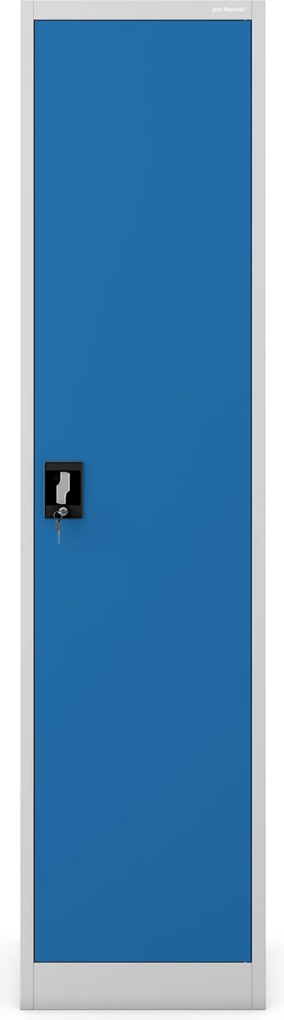 Zárható irattároló szekrény szürke-kék: ALEX 450 x 1850 x 400 mm