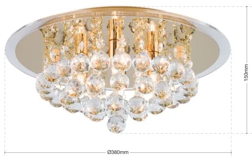 Orion DLU 2378/4/38-Kristály mennyezeti lámpa GLORIA 4xG9/40W/230V átm. 38 cm arany