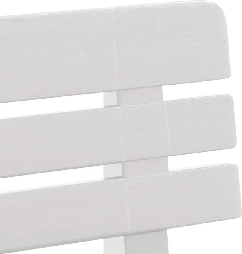 Fehér polipropilén kerti pad 110 x 52 x 71 cm
