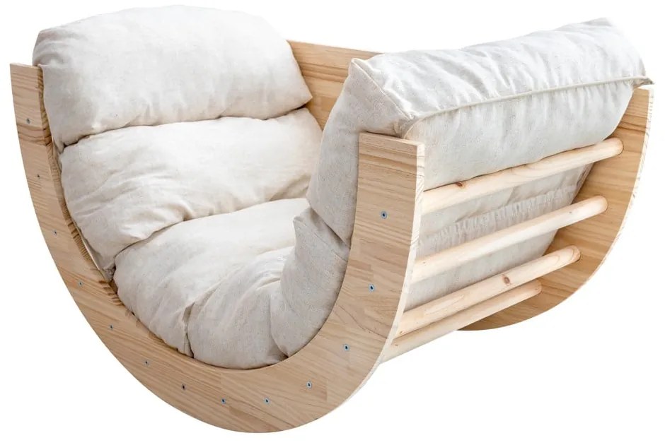 Natúr színű borovi fenyő hinta 60x100x60 cm Montessori – Little Nice Things