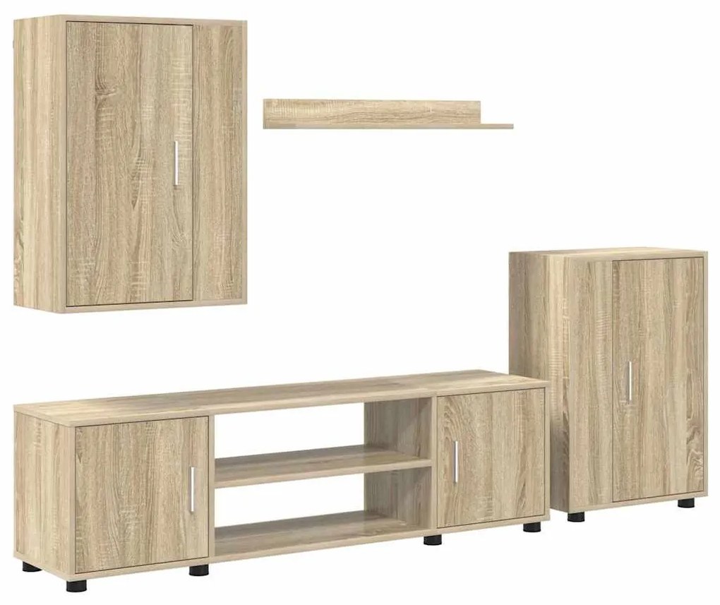 4 részes TV szekrény szett 4 pcs sonoma tölgy Faanyag