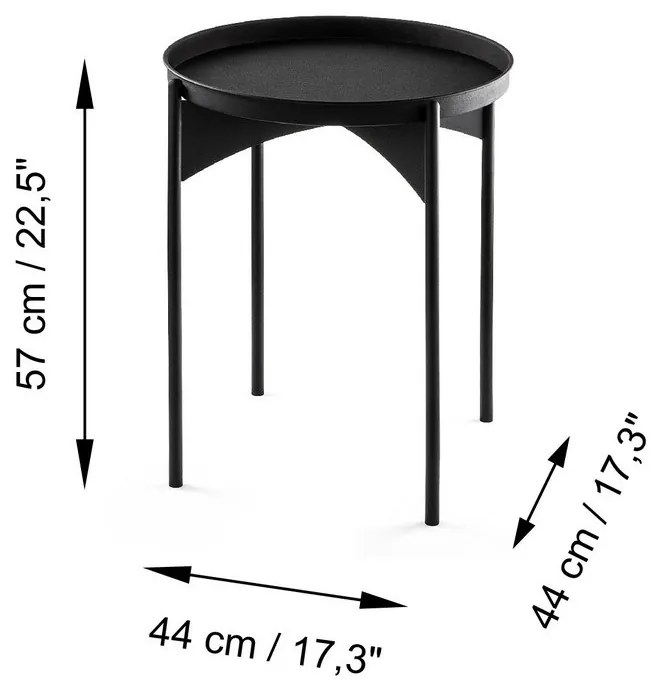 Simo Black kisasztal
