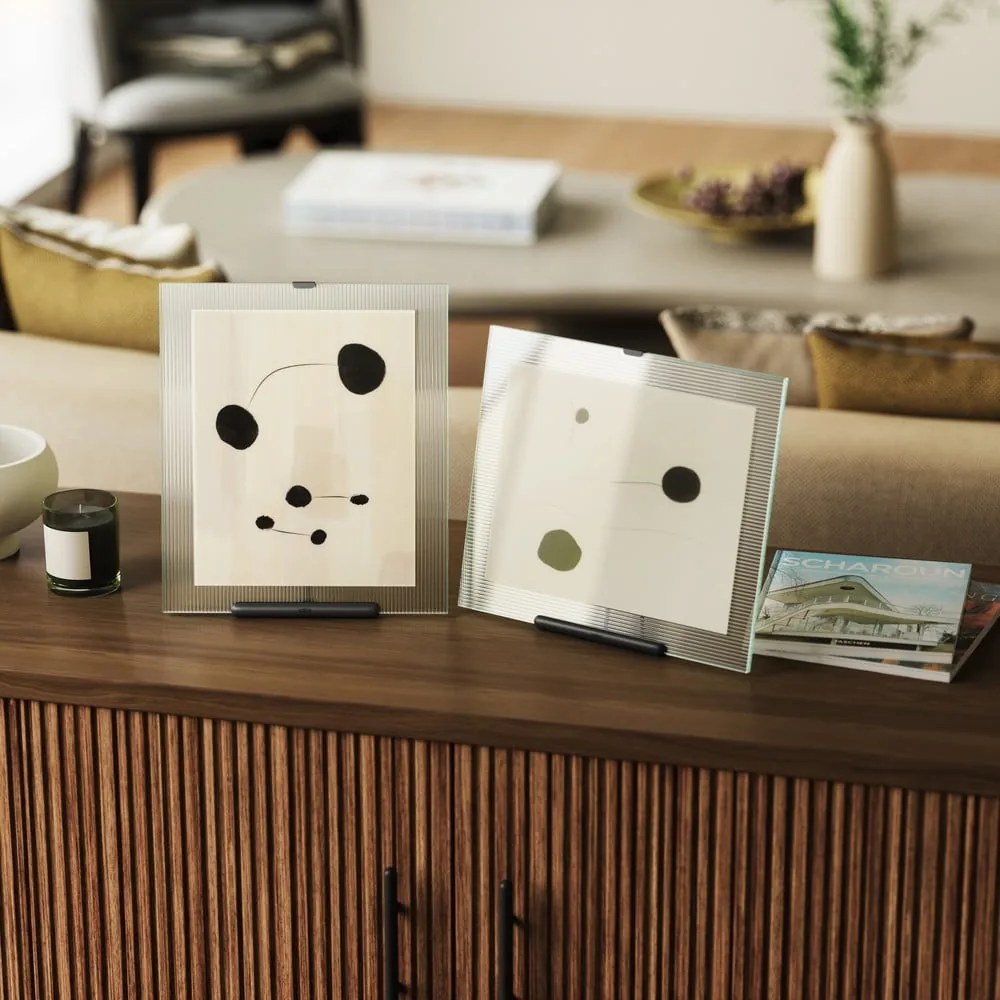 Fekete üveg álló képkeret 26x30,5 cm Flute – Umbra