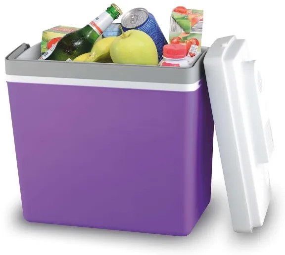 Hordozható autós hűtődoboz 23 l 55W/12V/230V lila/fehér