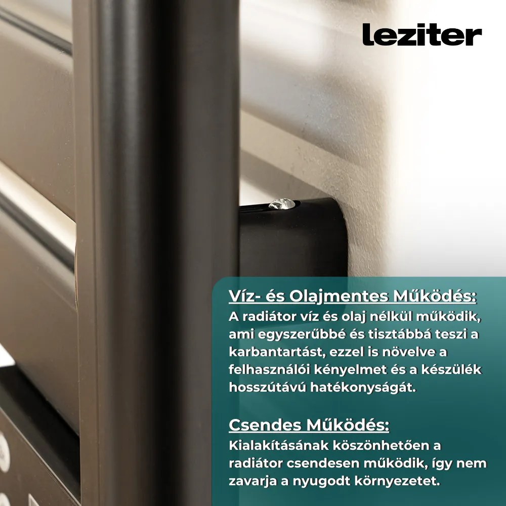 Elektromos törölközőszárító radiátor 500W - FEKETE