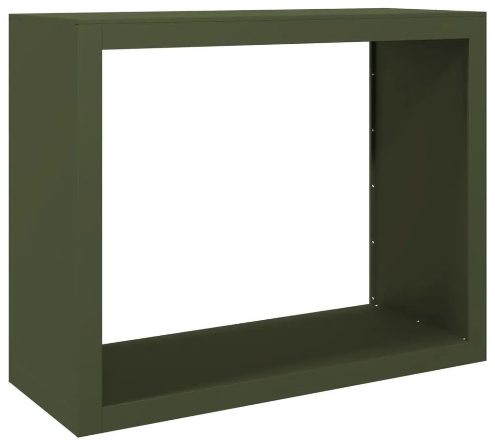 zöld acél tűzifatároló 100 x 40 x 80 cm