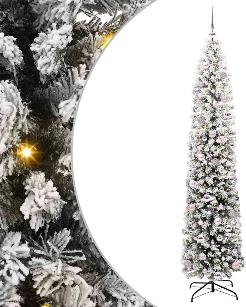 vidaXL Mű karácsonyfa 300 LED-del Zöld 210 cm PVC, acél és műanyag